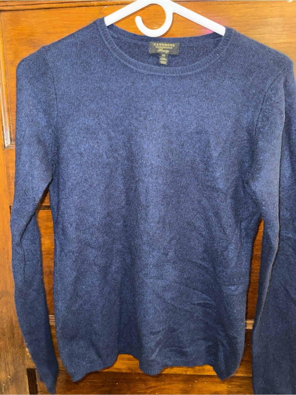 Charter Club Woman’s Navy Crewneck Cashmere Sweater